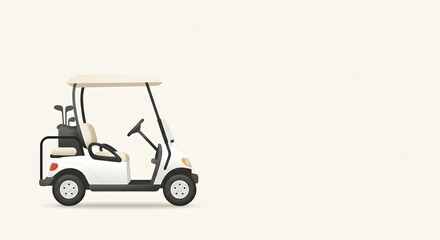 Golf cart isolated on white with copyspace