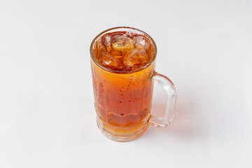Healthy Natural Iced Tea Beverage with Fresh Ingredients. Isolated in White Background