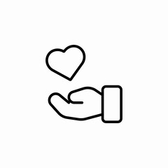 hand holding heart icon sign vector