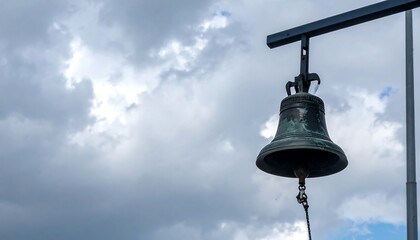 Empty School Bell Cloudy Day Serene