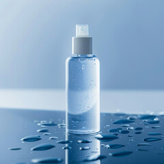 Toner Bottle on Wet Glass Surface
