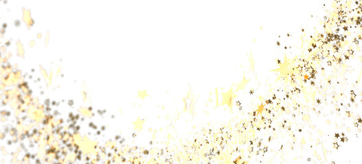 Sparkling gold stars on white. Perfect for holidays, celebrations, and festive designs.