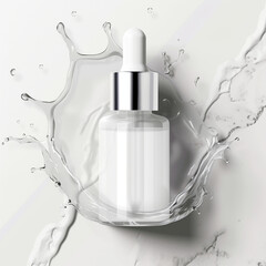 Dropper Serum Bottle with Liquid Splash