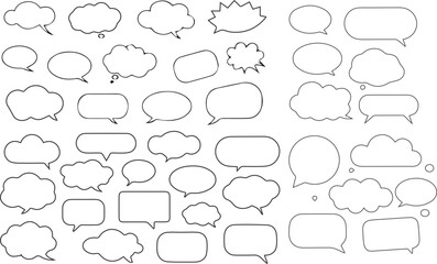 Set of hand-drawn Speech balloon, frames, stylish, speech bubbles