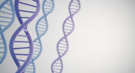 Blue and purple double helix structure DNA background