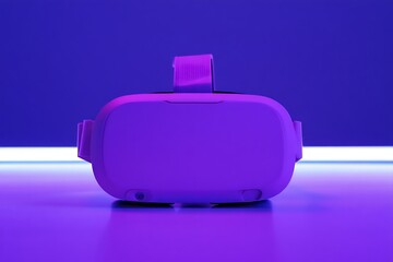 Obraz premium Virtual Reality Headset on Purple Background for Future Technology