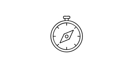 Minimalist Line Art Illustration of a Compass