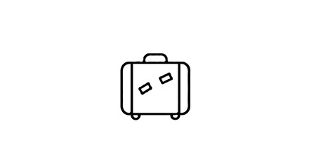 Minimalist Line Art Illustration of a Suitcase