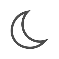 Crescent Moon Icon: Simple and elegant icon featuring a gray crescent moon, conveying a sense of mystery and celestial beauty.