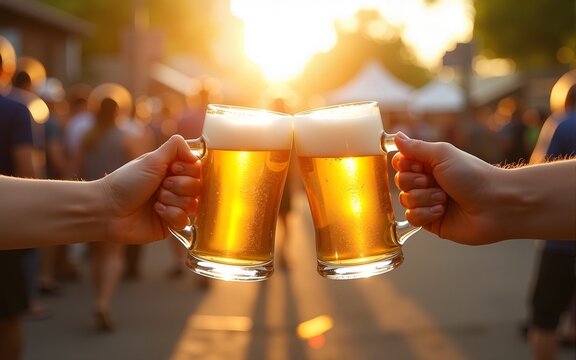 Global brew celebration, international beer day - commemorating the worldwide admiration for beer, embracing its diverse flavors and cultural significance in a unified toast. High quality - Powered by Adobe