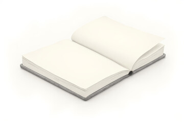 Isolated  open blank book, minimalist design, concept for education and creativity, space for writing 