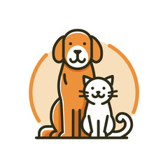 Cute dog and cat logo with friendly, clean design. Perfect for pet shops, veterinary clinics, grooming services, adoption centers, or animal care brands.