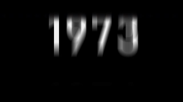 animation of years counter spinning from 1926 to 2026, smooth transition, white numbers on black background, retro to modern timeline effect, useful for history, decades or time progression concepts