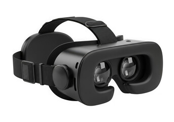 Black vr headset isolated on transparent background for immersive experiences