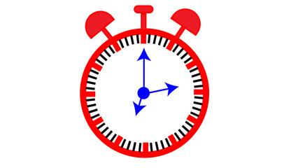 Motion background with simple spinning white clock on black background in 12 hour 