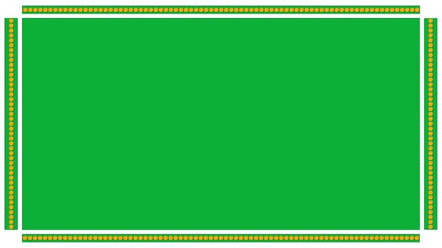 video frame border Rectangle shape with dots animation on green screen