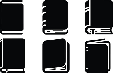 Book bundle silhouette icon vector art