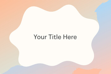 Abstract Gradient Banner with Customizable Text: A modern banner with an abstract design of soft, gradient colors, ready for your personalized title or message, ideal for versatile uses.