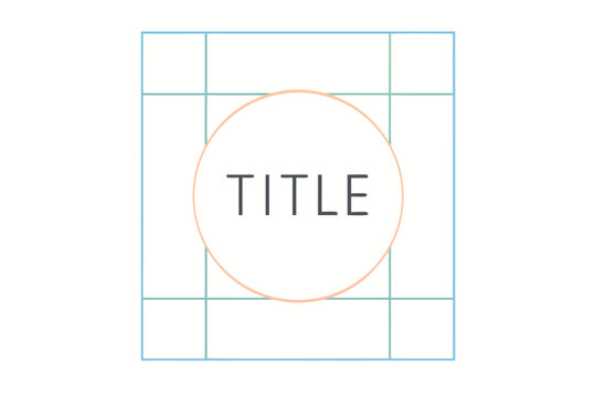 Graphic Design Template: Minimalist grid and circle design with the word TITLE, an essential graphic resource perfect for a range of applications.