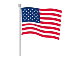 american flag isolated on white