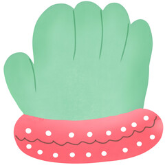 green rubber gloves