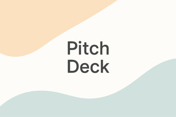 Pitch Deck Presentation: A simple yet elegant business presentation slide with a soft pastel background, perfect for conveying clear information and engaging audiences