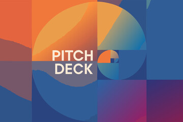 Pitch Deck Design: A modern, eye-catching abstract design prominently displays the words Pitch Deck,perfect for presentations, business strategy, and communication.