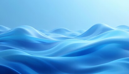 Fototapeta premium Abstract Blue Wavy Surface Under Soft Lighting