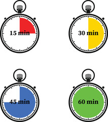 Flat Time Progress Bar Mini Icon Set – Minimalist UI Design Elements