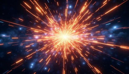 Fototapeta premium Radiant Burst of Light in Cosmic Space