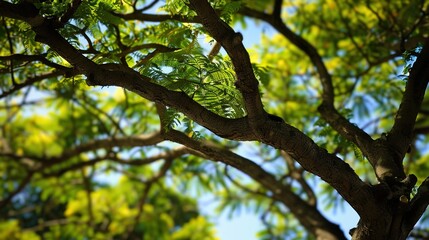 Fototapeta premium Enchanting Silk Tree Collection: Vibrant Mimosa Blooms, Fern-Like Foliage, and Graceful Canopies in Garden and Natural Settings, Perfect for Botanical Photography, Landscape Design, Floral Art