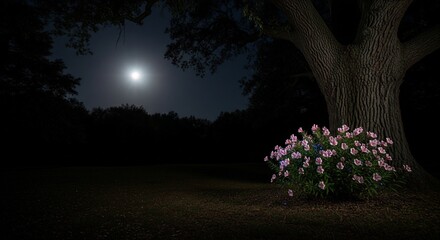 Night in the park, Trees in the night
