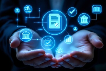 Fototapeta premium Digital transformation of financial services and business processes