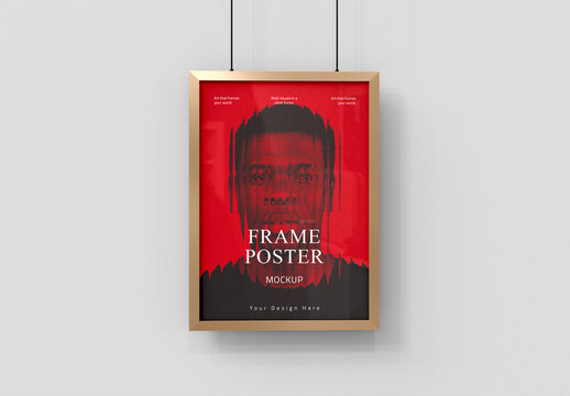 Wall Hanging Frame Poster Mockup