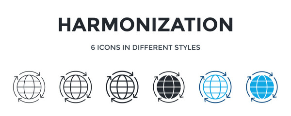Harmonization Icon In Different Style Vector Illustration. Designed In Thin Line, Regular Line, Bold Line, Glyph, Color Line, And Color Glyph Style Can Be Used For Web