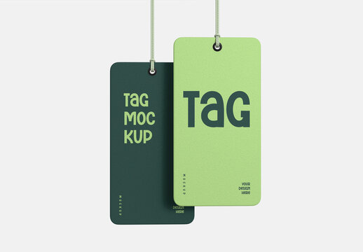 Set of Hanging Price Tag Mockup