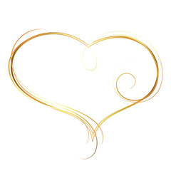 Beautiful heart in a golden decorative frame design