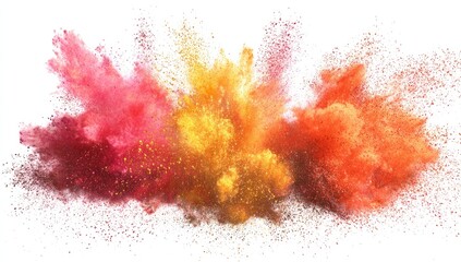 Obraz premium Colorful powder explosion on white background (1)