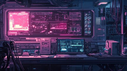 Obraz premium Futuristic technology room