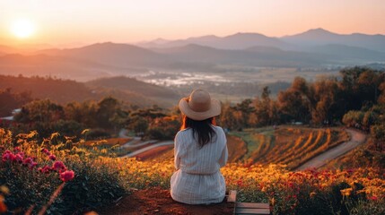 Solitude in a Serene Landscape at Sunrise