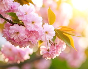 Fototapeta premium Soft-focus image of delicate pink cherry blossoms