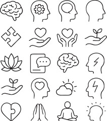 Brains hearts hands puzzle pieces lotus flower meditation