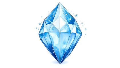 Fototapeta premium Blue diamond gem illustration