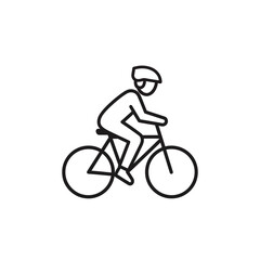 Fototapeta premium Vector illustration of a cyclist riding a bicycle with a helmet for sport and transportation