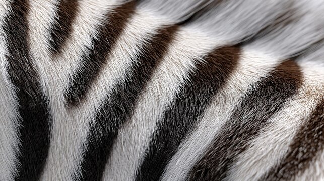 Close-up of zebra fur with distinctive black and white stripes - Powered by Adobe