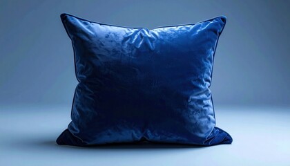 Dark Blue Velvet Square Decorative Pillow
