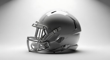 Fototapeta premium Black American Football Helmet with Faceguard on White Background