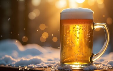 a background image of very cold beer for international beer day greetings. High quality