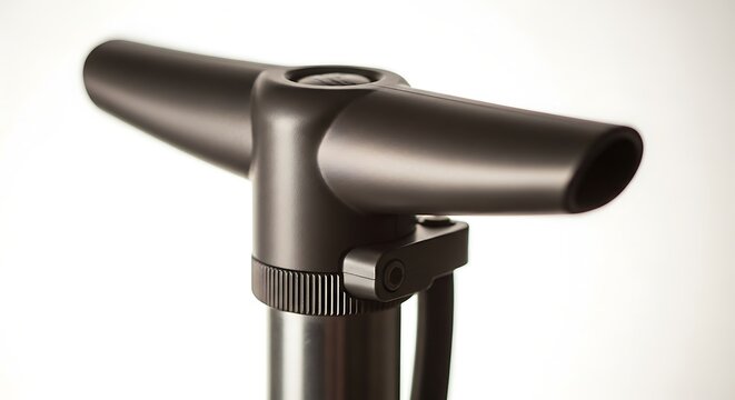 Black Bicycle Handlebar with Stem on White Background