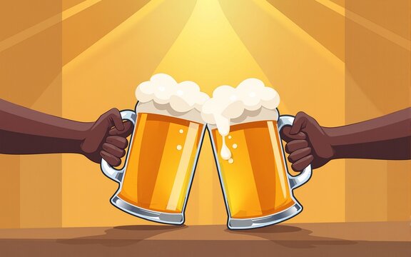 International beer day vector design illustration. beer, bottle, cheers, party Premium Vector. High quality
